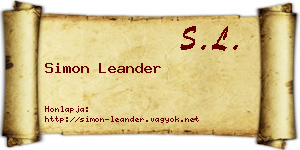 Simon Leander névjegykártya